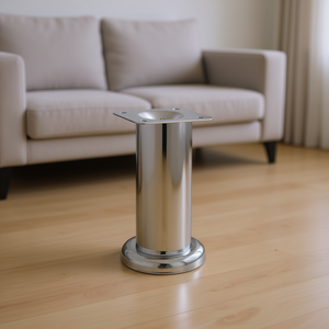 Hermex 120Mm High Chrome Furniture <b>Legs</b> For Chairs <b>Tables</b> Cabinets Modern Round Iron Metal <b>Legs</b> Pack Of 4 For Living Room Kitche - Product Image 2