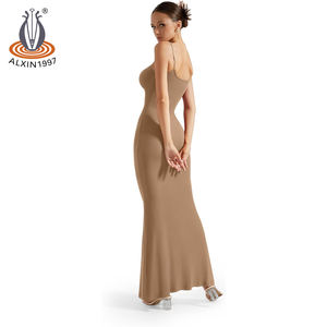 阿尔信女式休闲鱼尾鱼尾连衣裙高品质长罗纹露背无袖紧身连衣裙性感在线批发商 - Product Image 4