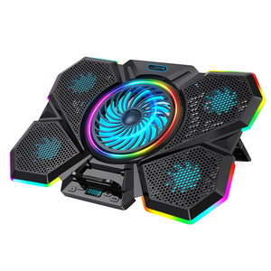 Tapis de refroidissement pour ordinateur portable, refroidisseur pour ordinateur portable RGB avec 5 ventilateurs, écran LED, contrôle, double Port USB, refroidisseur pour ordinateur portable de jeu - Product Image 3