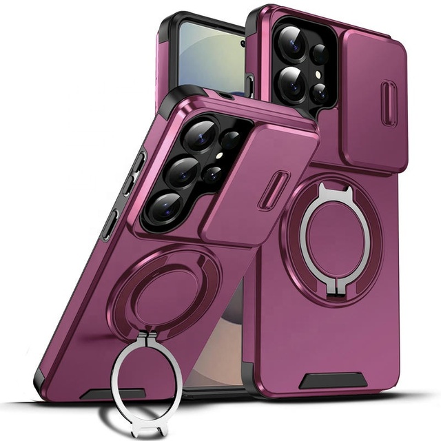 For Samsung S26 Ultra S25 S24 S23 S22 S21 Case Military-Grade Protective Lens Protect Magnetic Kickstand Ring Holder Back Covers