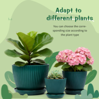Pots à fleurs contemporains en PP avec trous de drainage, option suspendue, multi-tailles, ensemble de 6 pièces pour plantes d'intérieur