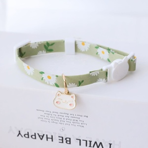 Có Thể Điều Chỉnh Thiết Kế Sang Trọng Polyester Mèo Con Chó Cổ Áo Hoa Mặt Dây Chuyền Vòng Cổ Phụ Kiện Nhanh Chóng Phát Hành An Toàn Khóa Mềm In - Product Image 4