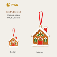 Adorno Navideño de PVC con Diseño de Casa de Jengibre con Techo de Nieve, Fabricación Profesional, Foto Personalizada, Decoración para Colgar en el Árbol, Venta al Por Mayor