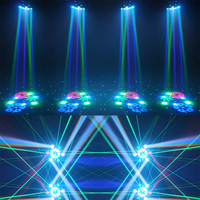 Luz de Escenario Móvil de Seis Brazos con LED RGBW de 120W, 4 en 1, Láser, Estroboscópico, Beam, Wash, Control Remoto DMX512 para Bodas, KTV, Fiestas en Casa