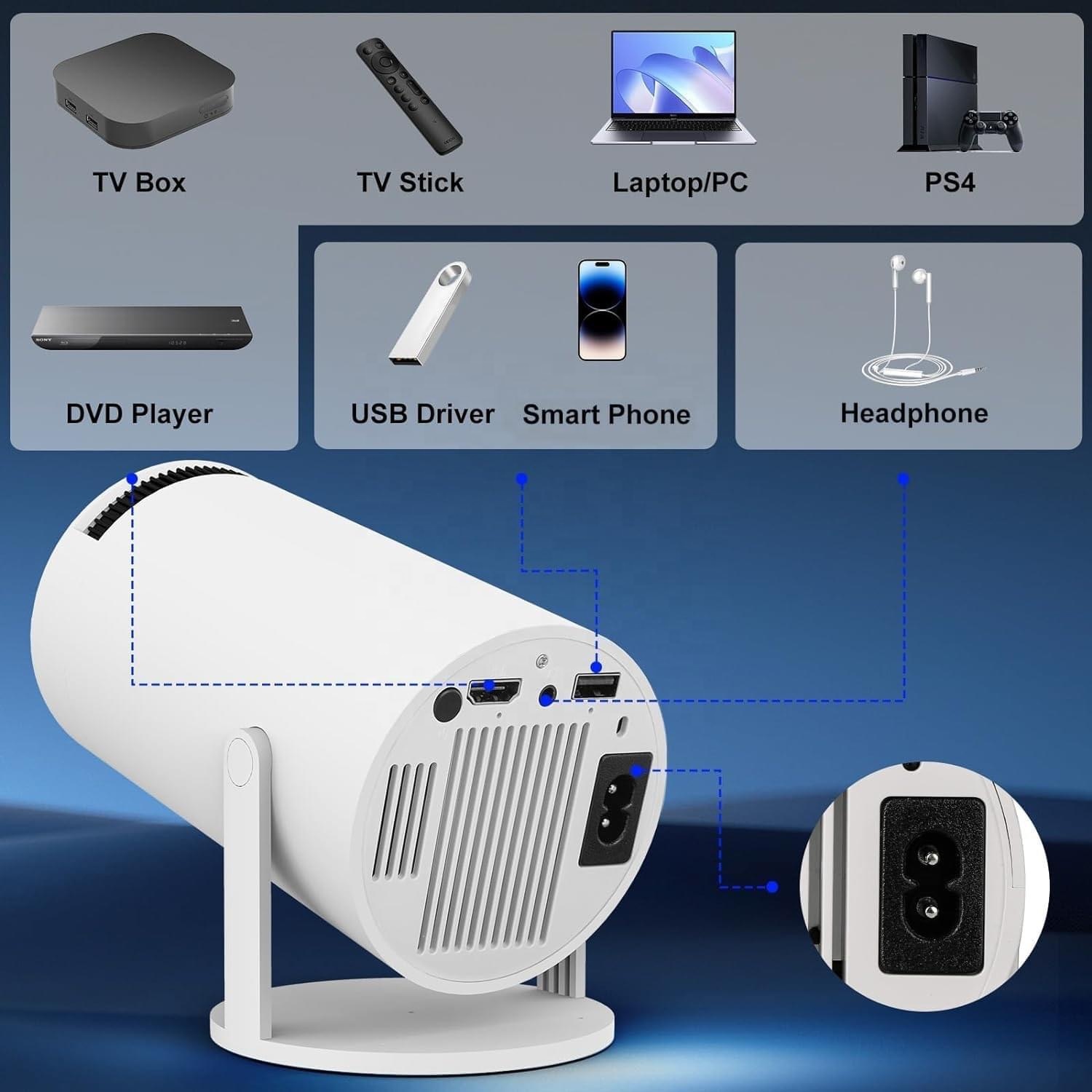 【美品】スマートプロジェクターhy300pro Amazon.com: HY300 Pro Mini Projector Support 4K1080P Dual