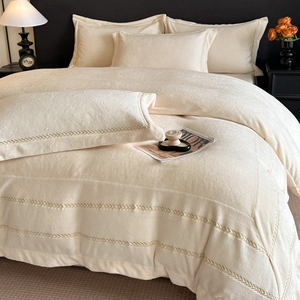 Lenzuola da <span class=keywords><strong>letto</strong></span> in stile invernale con ricamo grande Patchwork in lana di latte spessa, <span class=keywords><strong>federe</strong></span>, set di copripiumino - Product Image 6