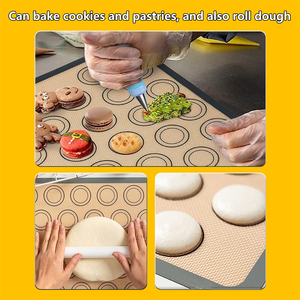 Tapete de Silicona para Hornear de Grado Alimenticio, Reutilizable, Ecológico, Apto para Lavavajillas y Horno, 42x33cm, para Galletas, Macarrones, Pasteles y Pan - Product Image 3
