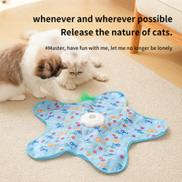 ZMaker 2 en 1 : Jouet de chasse pour chat avec jeu de cache-cache, plumes dissimulées dans un sac, pour l'exercice et la capture du chat