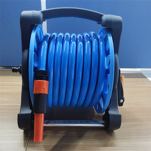 Juego de carro de soporte de almacenamiento de <span class=keywords><strong>manguera</strong></span> de agua de alta calidad, carrete de <span class=keywords><strong>manguera</strong></span> de jardín retráctil de 100 metros con soporte en Rueda, 10M-100 m - Product Image 5