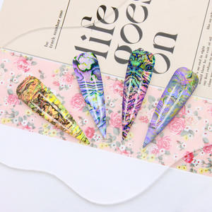 10 rouleaux d'autocollants de transfert pour nail art motif paon, design coquille d'ormeau 3D, décalcomanies de transfert pour ongles - Product Image 4