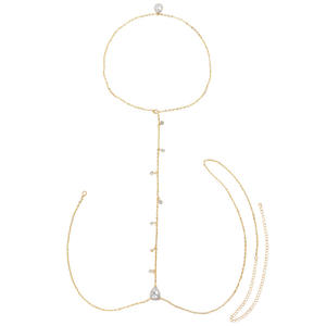 שרשרת אופנה אחורית שרשרת גוף אירופאית אביזרי חתונה zircon zircon מים רשת טיפת חזה עבור n240904 הסיטונאי - Product Image 3