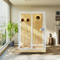 Grande cage à oiseaux de type villa avec un design résistant à l'eau, facile à nettoyer, élégante et raffinée