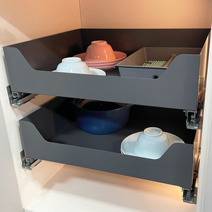 Cesta extraíble para cajones, accesorios de cocina para armarios, cesta metálica deslizante para cajones, cesta de esquina con cierre suave - Product Image 1
