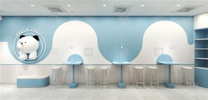 Muebles de tienda de té de la leche personalizados Estante de exhibición de tienda de café Boba de madera Diseño de interiores de tienda de té de burbujas de mármol sólido - Product Image 5