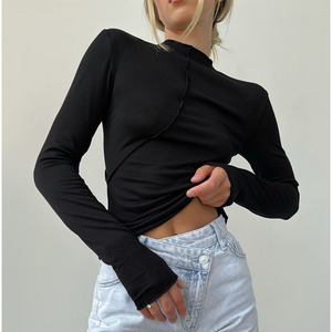 Turtleneck Y2K 2024 Long Sleeve <strong>T</strong> <strong>Shirts</strong> <strong>Women</strong> White Autumn Winter Casual Black Basic Gray Sexy Tops <strong>90s</strong> Fashion Vintage - Product Image 1