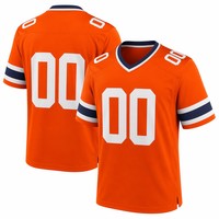 Jersey Sepak Bola Custom MOQ Rendah dengan Nama dan Nomor Tim yang Dijahit, Pakaian Penggemar untuk Pengecer Supermarket Luar Negeri