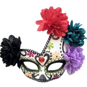 Masque <span class=keywords><strong>de</strong></span> mascarade pour femme, masque <span class=keywords><strong>de</strong></span> nuit mexicain du Jour des Morts, masque <span class=keywords><strong>de</strong></span> tête <span class=keywords><strong>de</strong></span> mort en sucre, accessoire <span class=keywords><strong>de</strong></span> déguisement pour fête mexicaine - Product Image 6