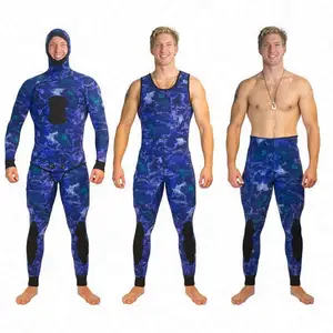 15Mm Speervissen Wetsuit Custom Camouflage Badpak Camo Neopreen 2 Stuk 7Mm Gesloten Cel Duikvest Speer Vissen 5Mm Een Set