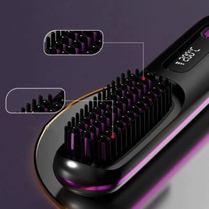 Cepillo Alisador de Cabello Inalámbrico de Nylon - Plancha Eléctrica Profesional con Calentamiento Rápido, Iones Negativos, Nutritiva, Fácil de Usar e Inteligente - Product Image 4
