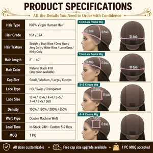 Glueless Lace Front <strong>Wigs</strong> 13X6 Hd Water Curl Bouncy 250% Pre Cut Pre Bleached Raw Vietnamese Wear Go for Black Women - Product Image 6
