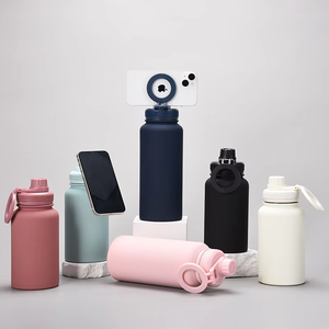 Magnetic Phone Holder Water Bottle Vacuum <b>Insulated</b> Stainless Steel Sports <b>Flask</b> with MagSafe Compatible Lid for Gym Outdoor - Product Image 1