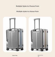Valise cabine 20 pouces à double ouverture frontale, coque rigide en PC avec serrure TSA, port USB et support téléphone