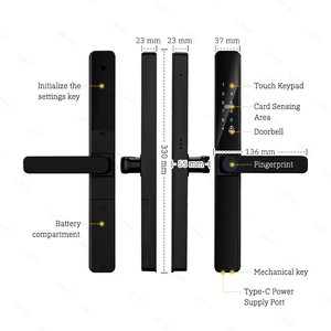Serrure <span class=keywords><strong>de</strong></span> porte intelligente en aluminium étanche IP68 Euro 5572 2885 Double crochet Mortise TTlock Tuya <span class=keywords><strong>WiFi</strong></span> Empreinte digitale Intelligente UPVC Coulissante - Product Image 3