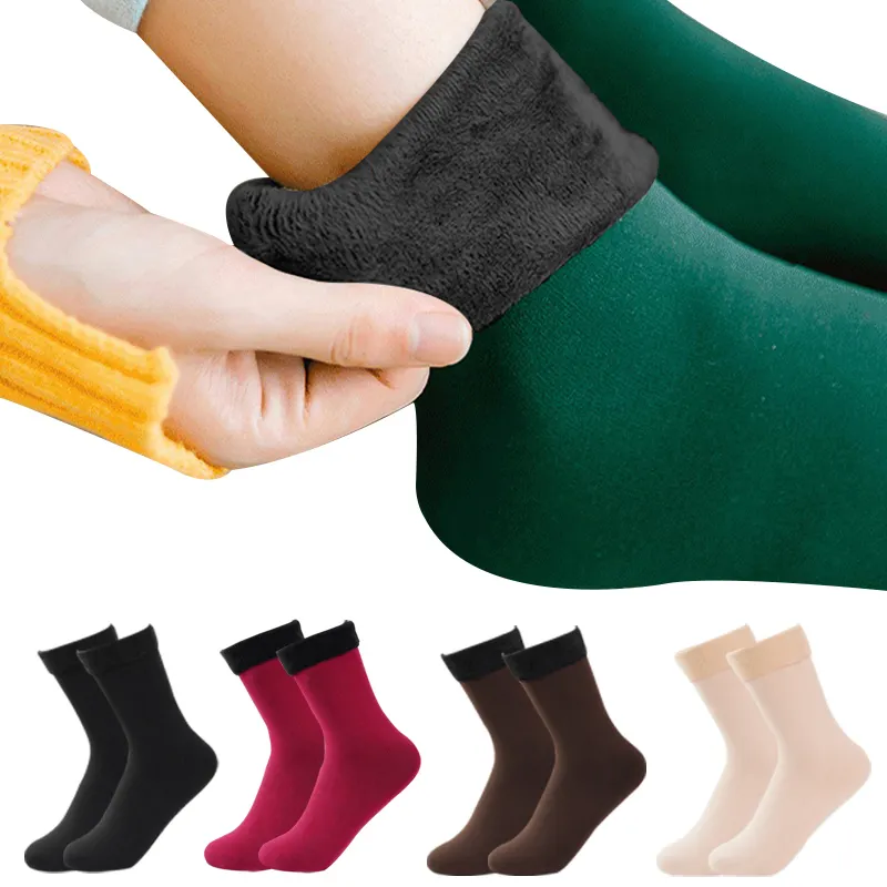 Winter Warmer Women Thicken Thermal Wool Cashmere Snowing Socks Velvet Boots Floor Socks Women Fleece Socks