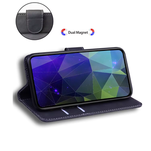 Funda de teléfono de cuero con diseño magnético de PU para <span class=keywords><strong>iPhone</strong></span> 17 Pro Max 16 E 15 Plus 13 Mini 14 11 12, funda para monedero, Tarjetero con tapa - Product Image 3