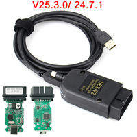 Interface VAGCOM 25.3 VCDS, Vagcom 21.9 V2 Hex CAN USB Obd Scanner pour VW AUDI Skoda Seat Allemand Anglais ATMEGA162