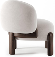 Fauteuil simple en tissu bouclé beige style nordique, chaise de loisirs contemporaine et durable pour hôtel, appartement, salon et bureau à domicile