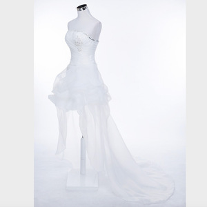 Abito <span class=keywords><strong>da</strong></span> <span class=keywords><strong>Sposa</strong></span> Senza Spalline 2024 Corto Davanti Lungo Dietro Elegante Vestito <span class=keywords><strong>da</strong></span> <span class=keywords><strong>Sposa</strong></span> Taglie Forti Bianco in Tulle <span class=keywords><strong>da</strong></span> Spiaggia con Spalle Scoperte - Product Image 3