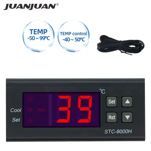 STC-8000H Ac 220V Vochtigheid Temperatuurregelaar Digitale Thermostaat Met Zwarte Sensor Kabel Geschikt Voor Koelmiddel Industrie