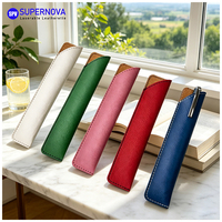 Étui de protection simple en cuir pour crayons et stylos, personnalisable avec logo, en cuir PU, pour le rangement et le transport, idéal pour la gravure laser