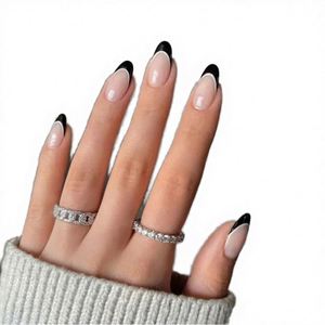 Uñas postizas acrílicas de cobertura completa con pegamento, diseño lti-Pattern (Almendra/Estrella/Mariposa) - Product Image 2