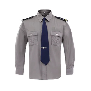 Chemise de travail à manches longues en coton et polyester blanc confortable et au design personnalisé avec épaulettes, uniformes de sécurité pour hommes - Product Image 3