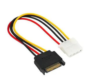 Kabel Daya Hard Drive SATA Molex 4P Female Ke 15P Sata Male Kualitas Tinggi