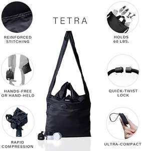 尼龙紧凑型便携式旅行手提袋可重复使用的可折叠沙滩市场购物袋日常户外可折叠吊带袋 - Product Image 5