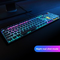 Clavier mécanique filaire AULA Tarantula F2088, interrupteurs bleus, style punk, pour jeux e-sport, rétroéclairage mixte, repose-poignets magnétique