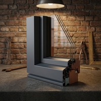 Fenêtre passive résidentielle personnalisée à ouverture horizontale vers l'intérieur, triple vitrage, revêtement Low-E, acier inoxydable, hermétique, en bois, certifiée Energy Star