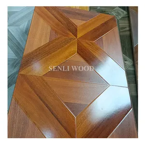 12.3mm AC3 HDF teak wood industrial parquet laminate flooring