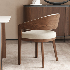 JP nuevo estilo Silla de comedor de madera maciza roble/Fresno moderno tapizado Silla de brazo SILLA DE Hotel para restaurante madera cuero - Product Image 3