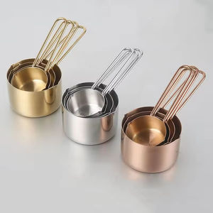 4 pièces ensemble tasse à mesurer cuisson métal double becs <span class=keywords><strong>balance</strong></span> <span class=keywords><strong>de</strong></span> <span class=keywords><strong>cuisine</strong></span> en acier inoxydable pour lait beurre café chauffe-cuillère - Product Image 6