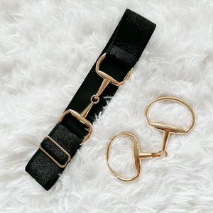 KY B25 <span class=keywords><strong>ceinture</strong></span> équestre extérieure équipement de compétition boucle en métal doré mâle et femelle élastique élastique noir <span class=keywords><strong>ceinture</strong></span> flash <span class=keywords><strong>fine</strong></span> - Product Image 2
