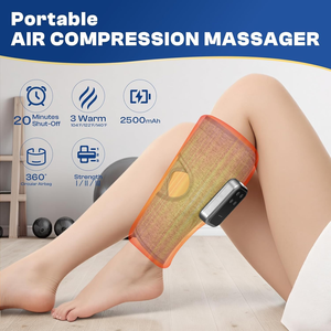 Masseur électrique sans fil pour les jambes avec chaleur, masseur à compression d'air pour les mollets, pour la circulation et le soulagement de la douleur, massage des tissus profonds - Product Image 2
