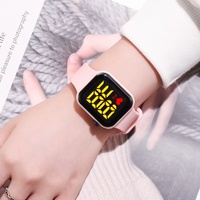 Jam Tangan Plastik Oval Fashion Sport Digital LED dengan Layar LED Diameter 30MM Daya Tahan Baterai 1 Tahun untuk Remaja Pria Anak-anak Unisex