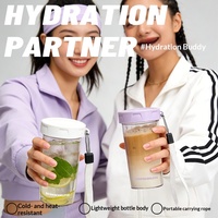 두두레 트라이탄 350ml 밀폐형 누수방지 모던 미니멀리스트 손잡이 직접 마시는 끈 달린 물병 텀블러 (학생, 커플용)
