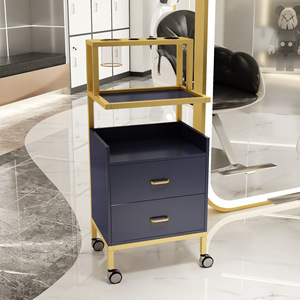 Carrito de Peluquería de Acero Inoxidable Negro al por Mayor, Diseño Moderno, Plegable y Móvil, para Extensiones de Cabello - Product Image 5