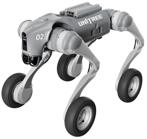Robot chien quadrupède à roues Unitree Go2-W Standard Plus, pneus de 7 pouces, capacité de franchissement de 70 cm, 100 TOPS pour la recherche et la patrouille, 100% authentique - Product Image 1