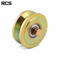 Roues à roulement double à gorge en V, Y, U pour portail coulissant, roue simple avec vis, accessoire de porte durable, installation facile par vis